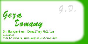 geza domany business card